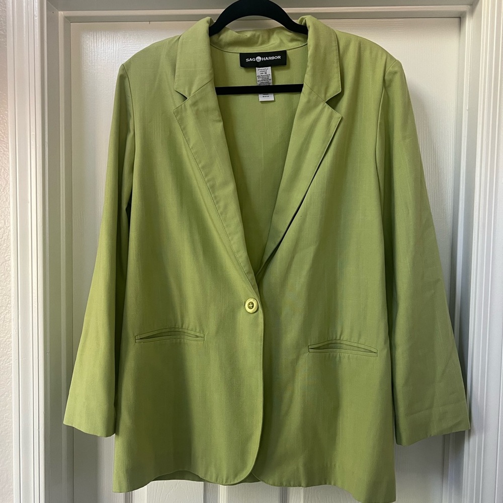 SOLD Sag Harbor Women's Green Blazer Jacket